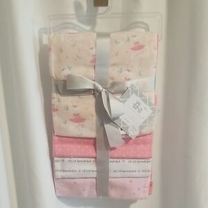 Pink and Cream Baby Blanket Set